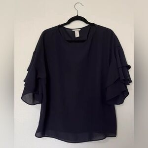 elegant top blouse for women Dark Blue H&M Size 10